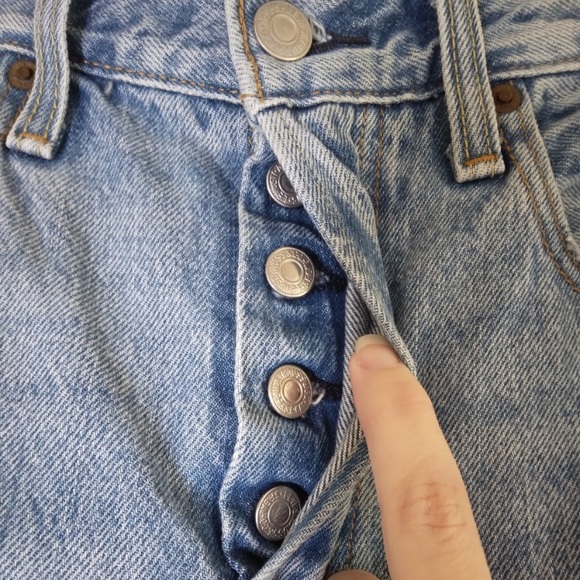 Levi's Premium distressed jeans 501 skinny blue vintage style - Picture 10 of 13